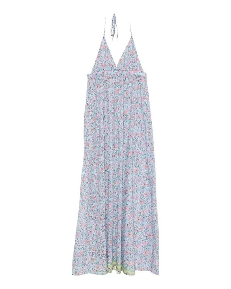 MC2 Saint Barth Zucky floral-print halterneck maxi dress - Blau Blau