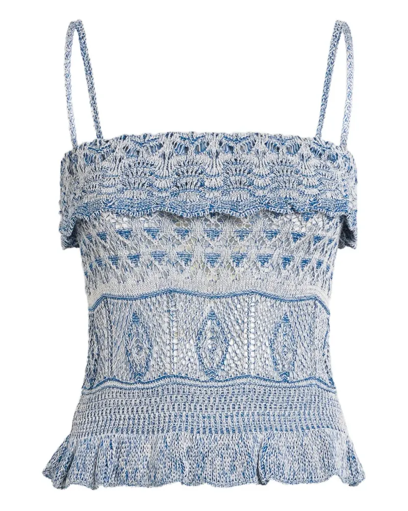 Etro Top mit Rüschen - Blau Blau