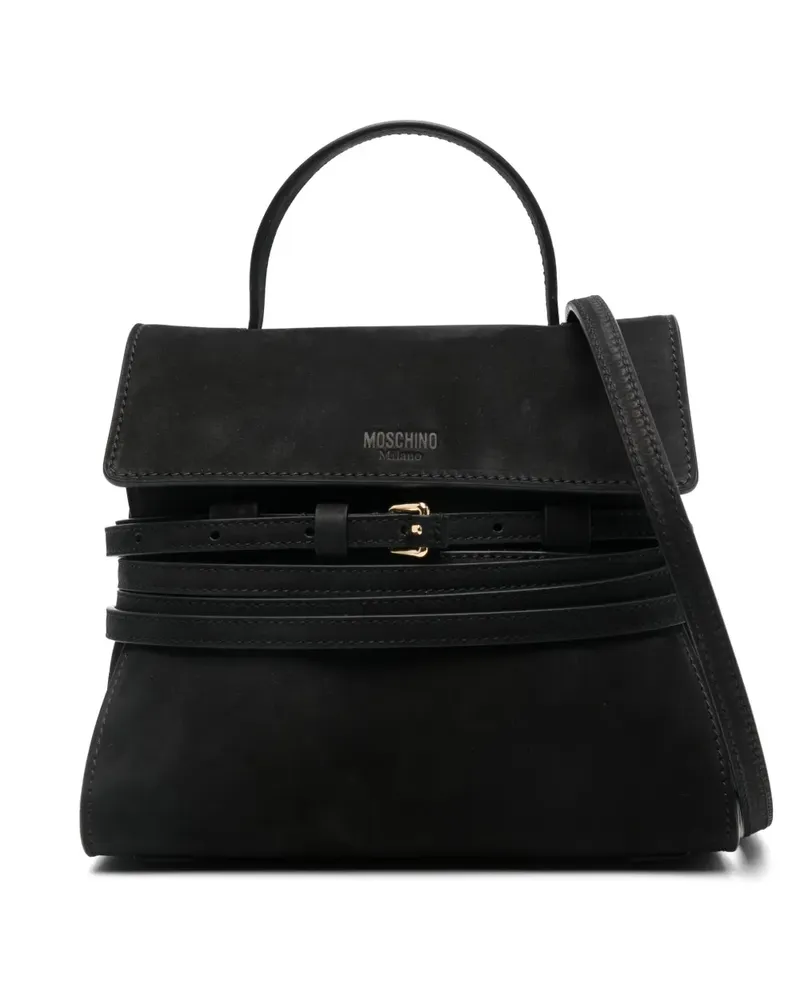 Moschino Kleine Tie Me Tote Bag - Schwarz Schwarz