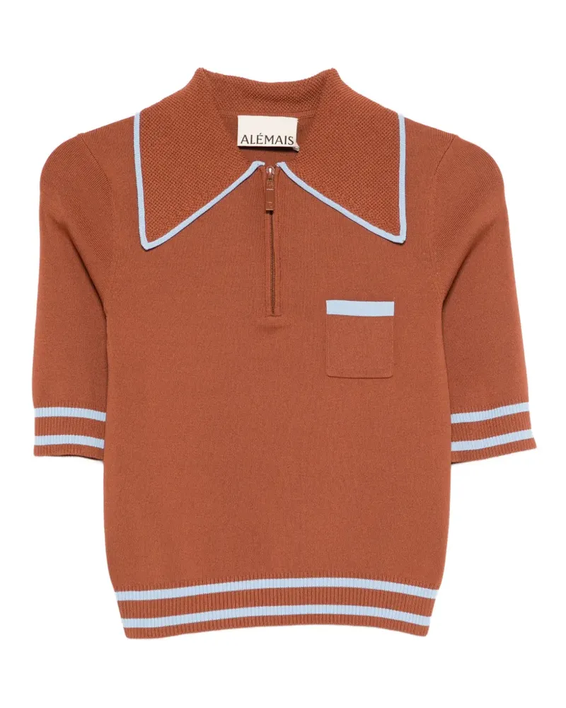 ALEMAIS chest-pocket polo top - Braun Braun