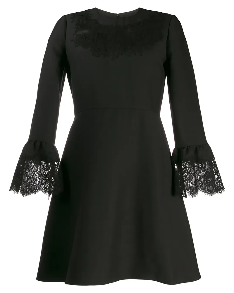 Valentino Garavani Minikleid mit Spitzeneinsatz - Schwarz Schwarz