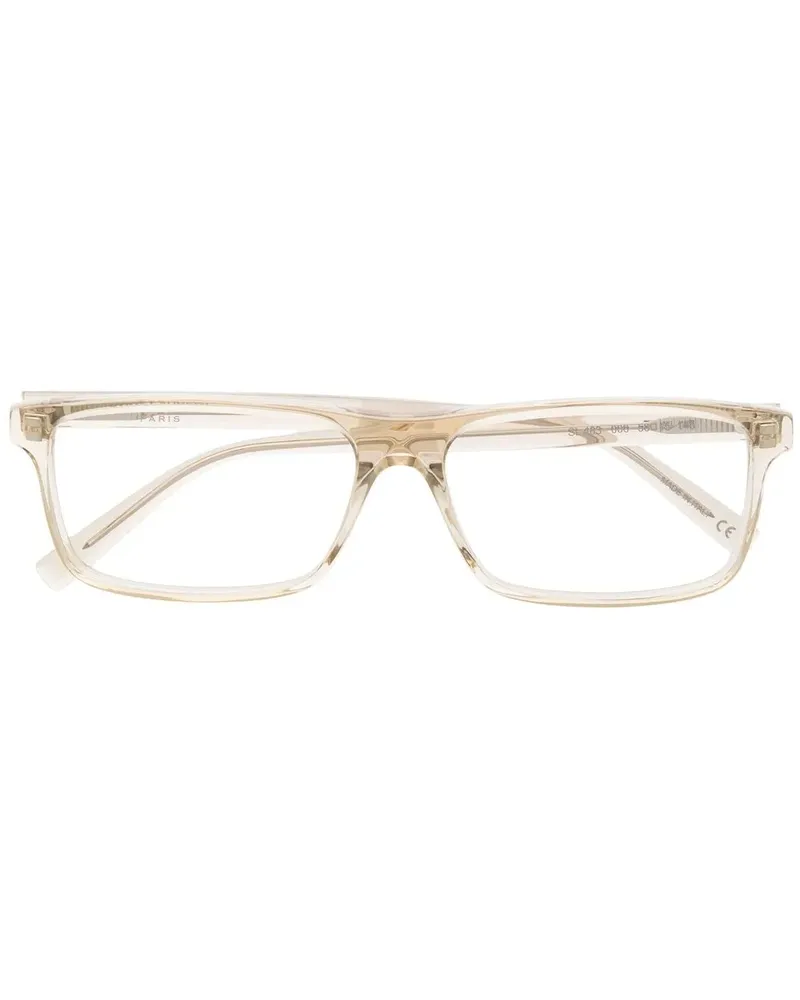 Saint Laurent Eckige Brille in Schildpattoptik - Nude Nude