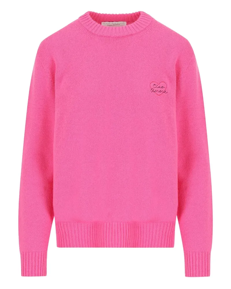 Giada Benincasa Kaschmirpullover mit Herzstickerei - Rosa Rosa