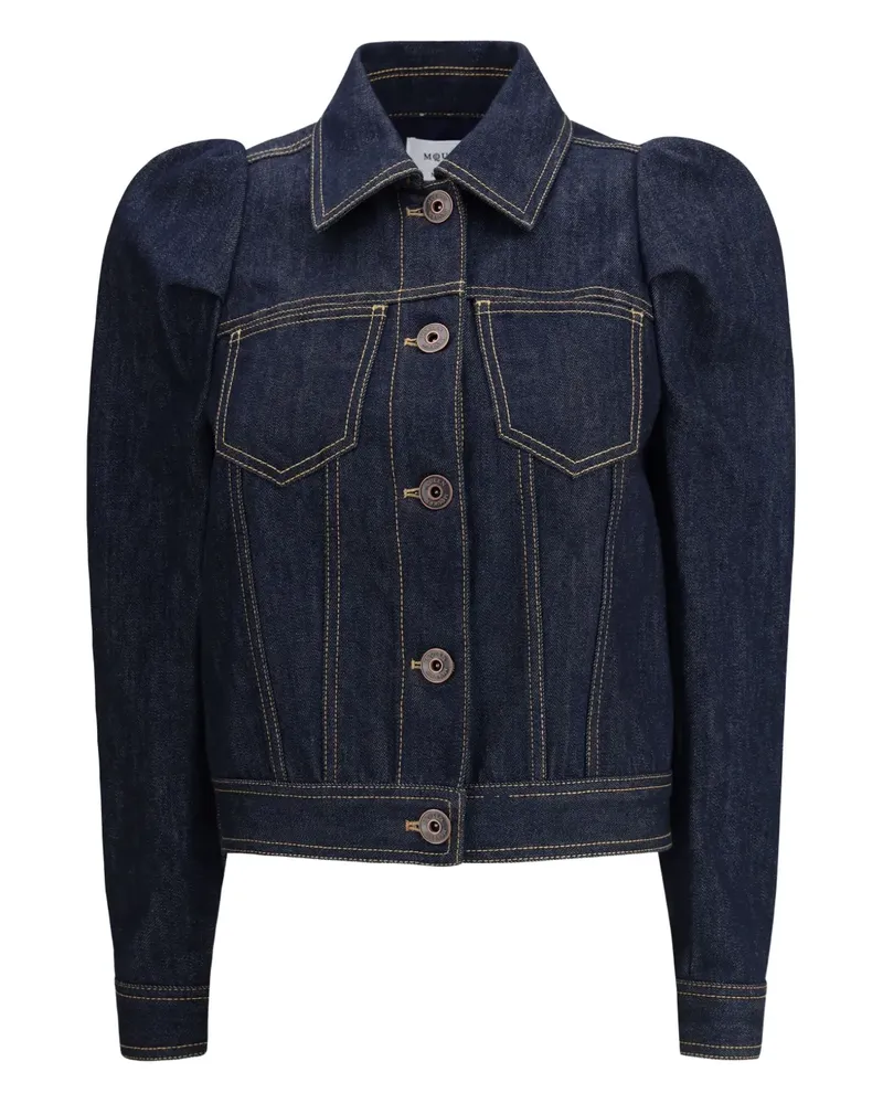 Alexander McQueen pinched-shoulder denim jacket - Blau Blau