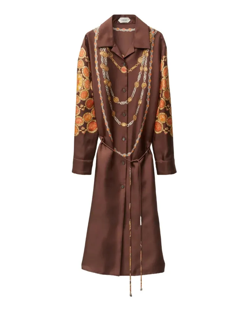 Versace Mini-Hemdkleid aus Seide - Braun Braun