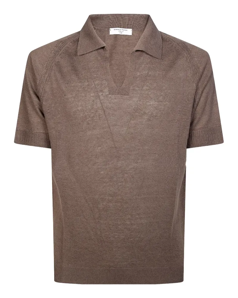 Daniele Fiesoli open-collar polo shirt - Braun Braun