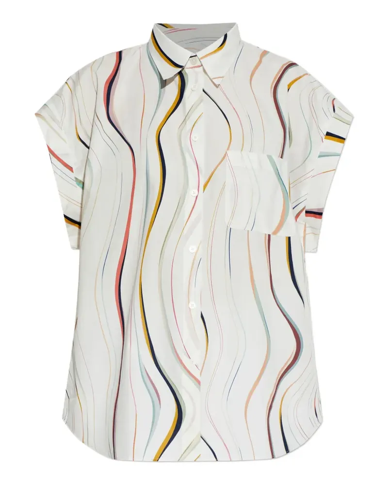 Paul Smith striped-pattern chest-pocket shirt - Weiß Weiß