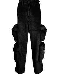 Amiri Cargohose aus Faux Fur Grau