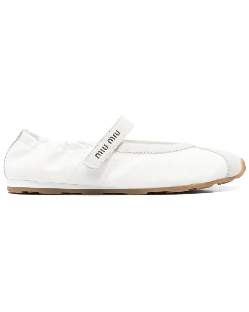 Miu Miu Ballerinas mit Wildledereinsätzen - Weiß Weiß
