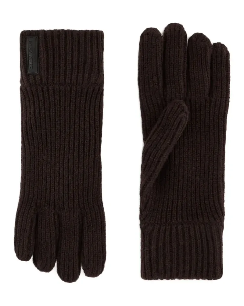 Giorgio Armani Gerippte Handschuhe aus Kaschmir - Braun Braun