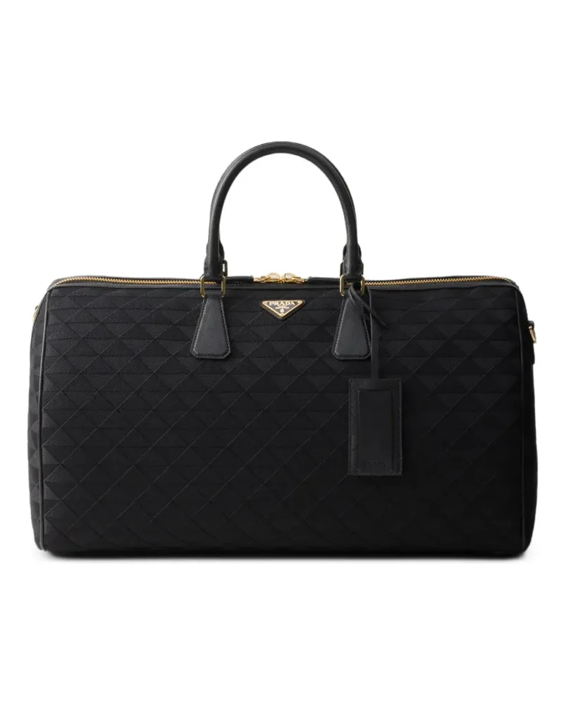 Prada Reisetasche mit Triangel-Logo - Schwarz Schwarz