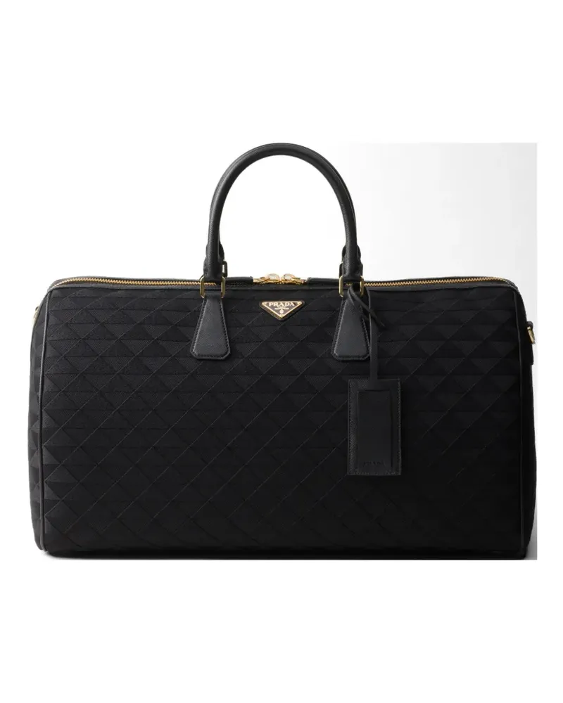Prada Reisetasche mit Triangel-Logo - Schwarz Schwarz