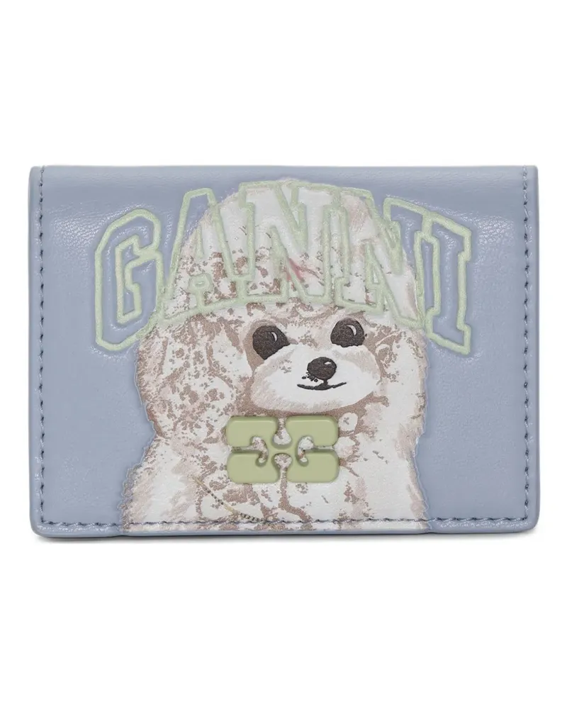 Ganni Portemonnaie mit Hunde-Print - Blau Blau