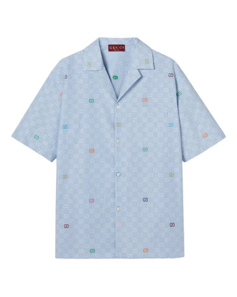 Gucci gg detail short-sleeve shirt - Blau Blau