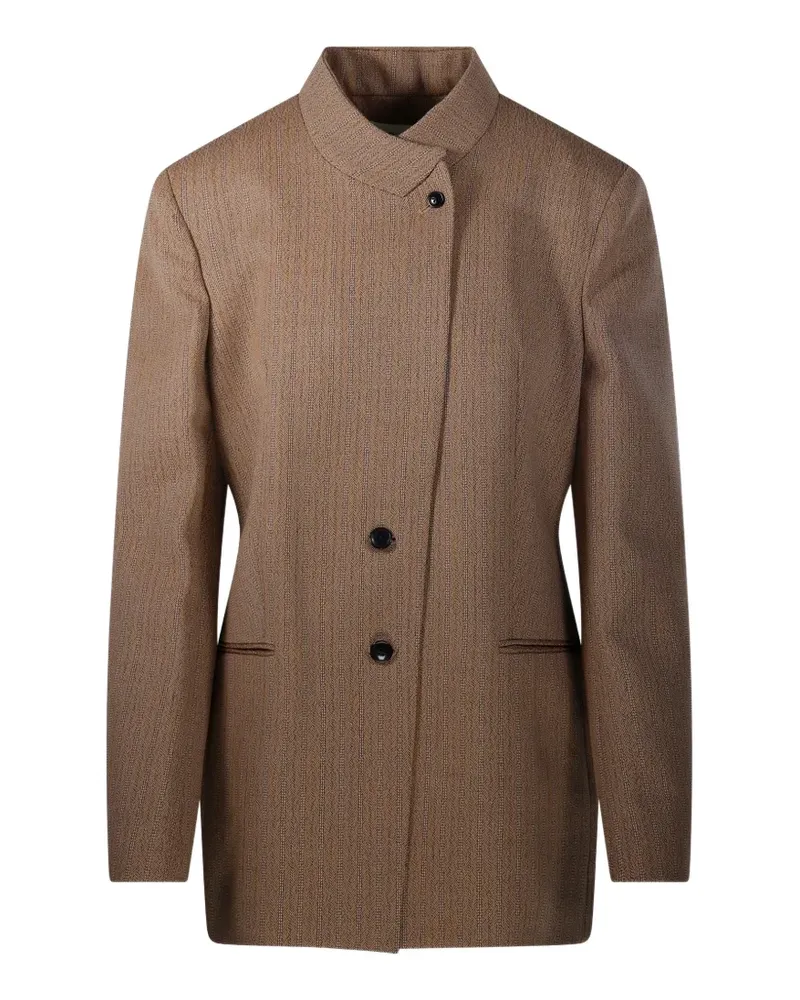 Róhe Stehkragen-Jacke mit Nadelstreifen - Braun Braun