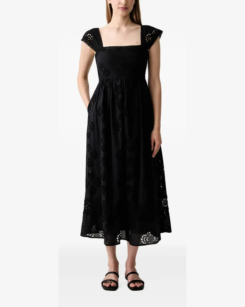 Hoss Intropia broderie-anglaise midi dress - Schwarz Schwarz