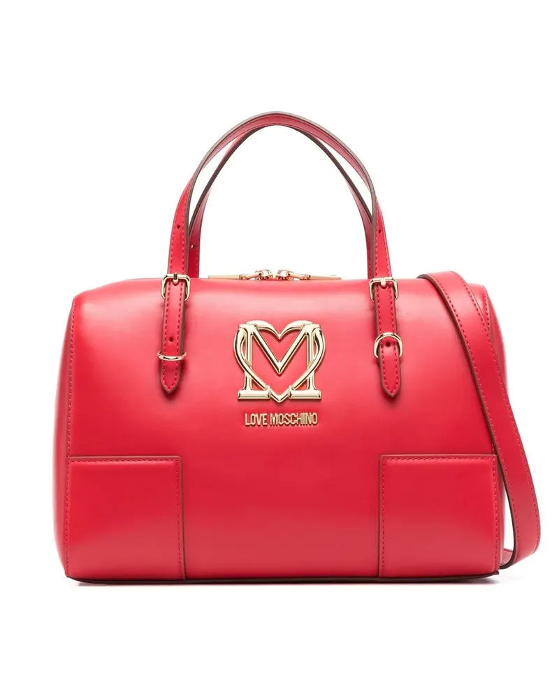 Moschino Handtasche mit Logo-Schild - Rot Rot