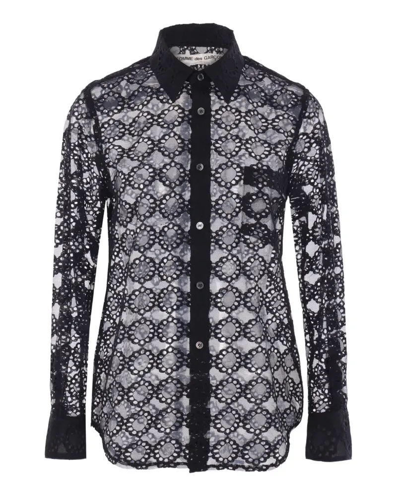 Comme des Garçons Geknöpftes Hemd aus Spitze - Schwarz Schwarz