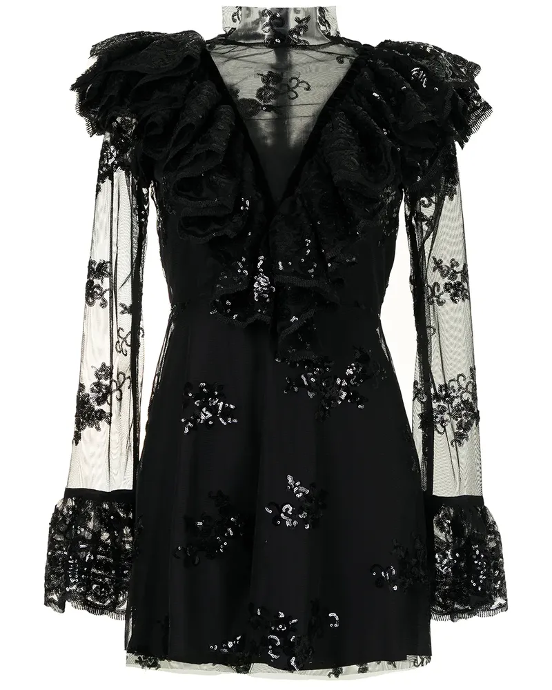 macgraw Minikleid mit Sheer-Optik - Schwarz Schwarz