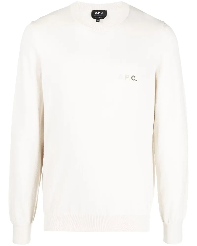 A.P.C. Pullover mit Logo-Stickerei - Nude Nude