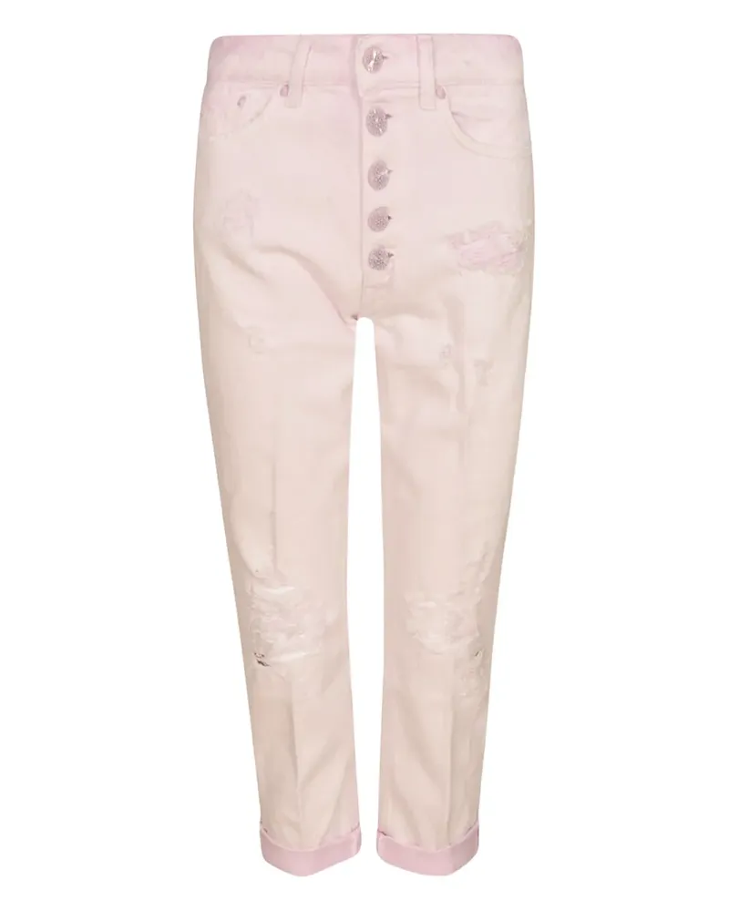 Dondup Geknöpfte Cropped-Hose im Distressed-Look - Rosa Rosa