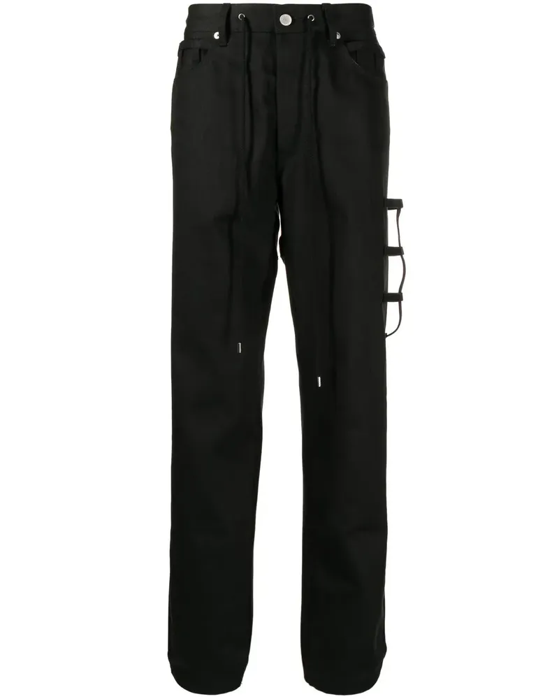 TheSoloIst Gerade Hose mit Kordelzug - Schwarz Schwarz