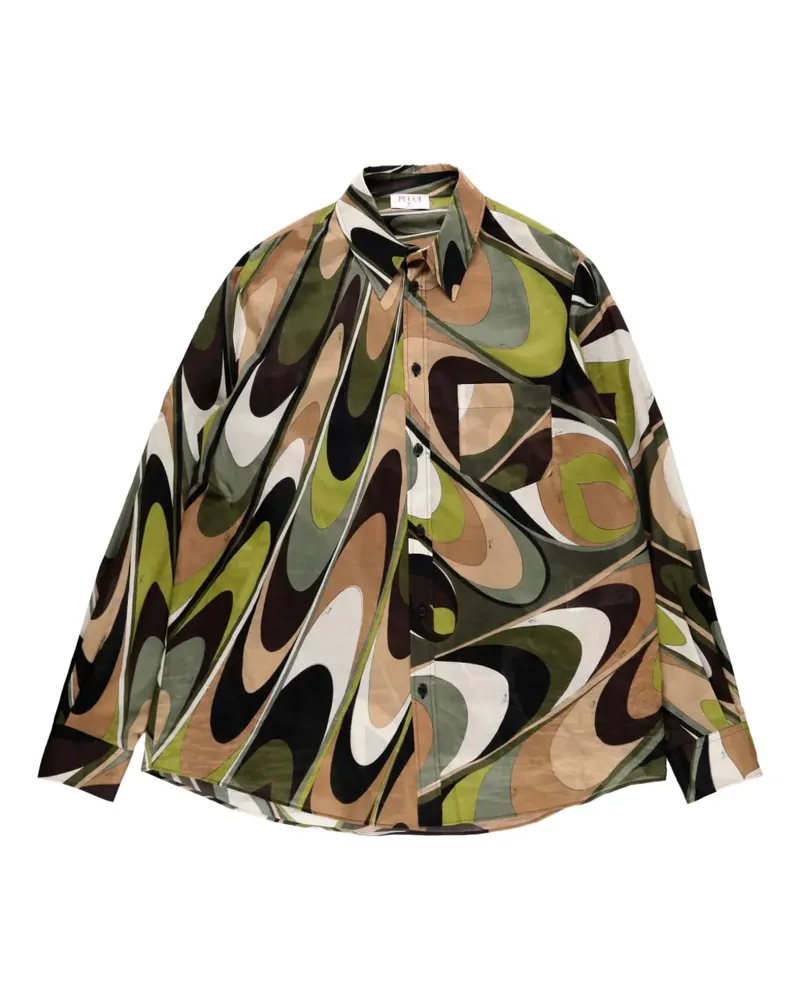 Emilio Pucci Onde Hemd mit Musselin-Print - Grün Grün
