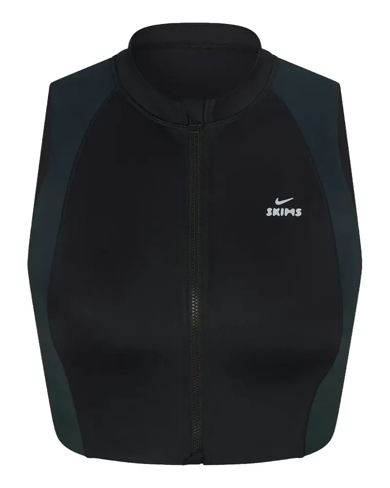 SKIMS x Nike Sport-BH mit Reißverschluss - Schwarz Schwarz