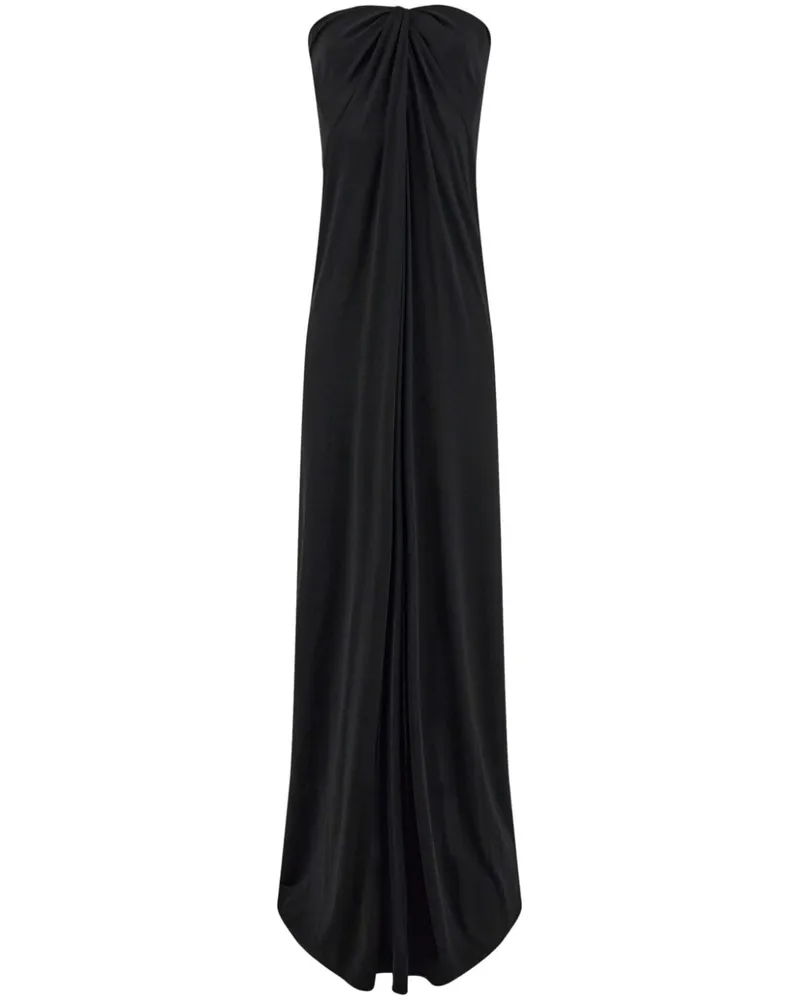 Ferragamo Schulterfreies Maxikleid - Schwarz Schwarz