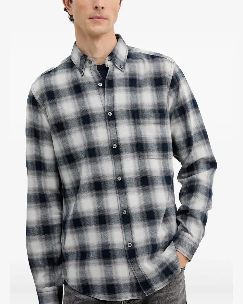 HUGO BOSS plaid pocket shirt - Weiß Weiß