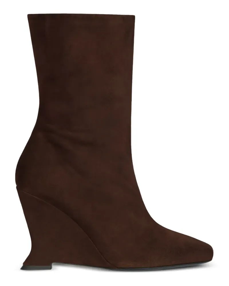 Balmain Keilstiefeletten aus Wildleder - Braun Braun