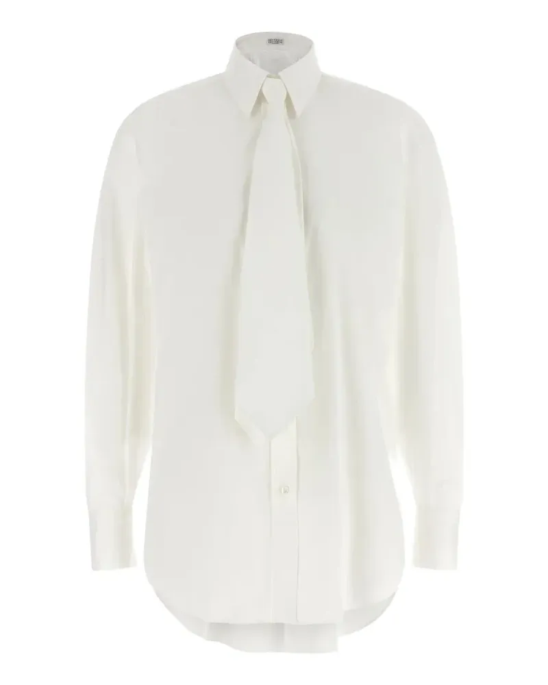 Brunello Cucinelli tie-detail shirt - Weiß Weiß