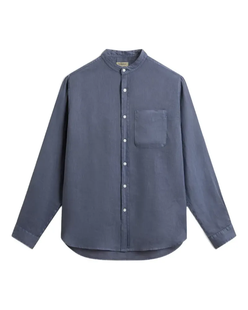 Woolrich garment-dyed linen shirt - Blau Blau