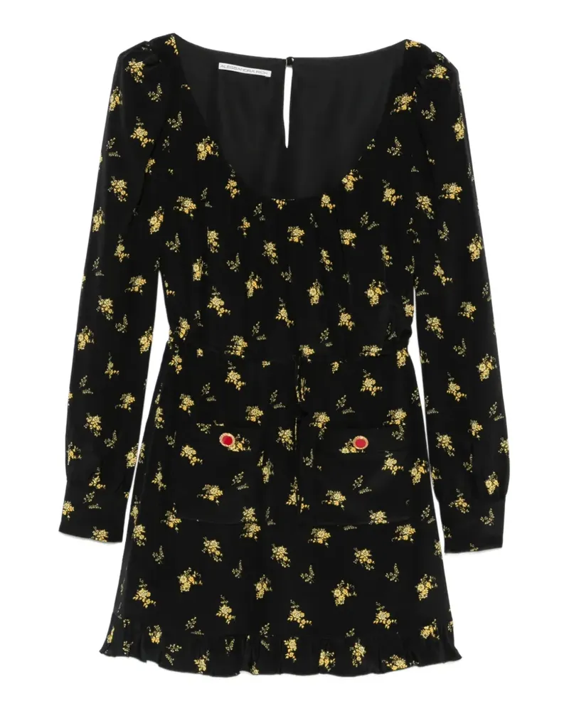 Alessandra Rich floral-print silk mini dress - Schwarz Schwarz