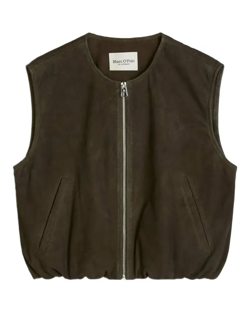 Marc O'Polo zip-up suede vest - Grün Grün