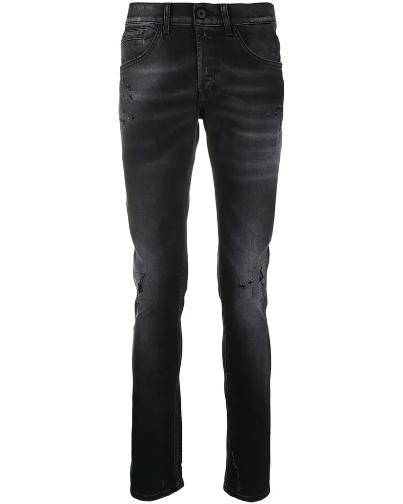 Dondup Gerade Skinny-Jeans - Schwarz Schwarz