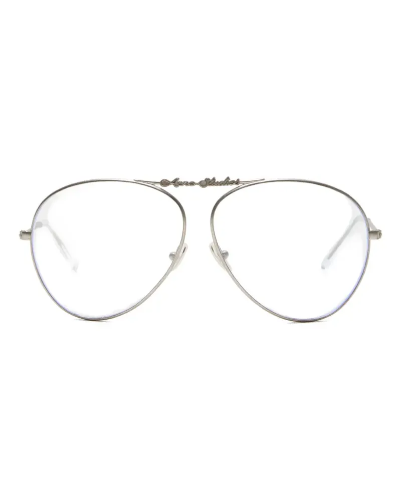 Acne Studios Pilotenbrille mit Logo-Detail - Silber Silber