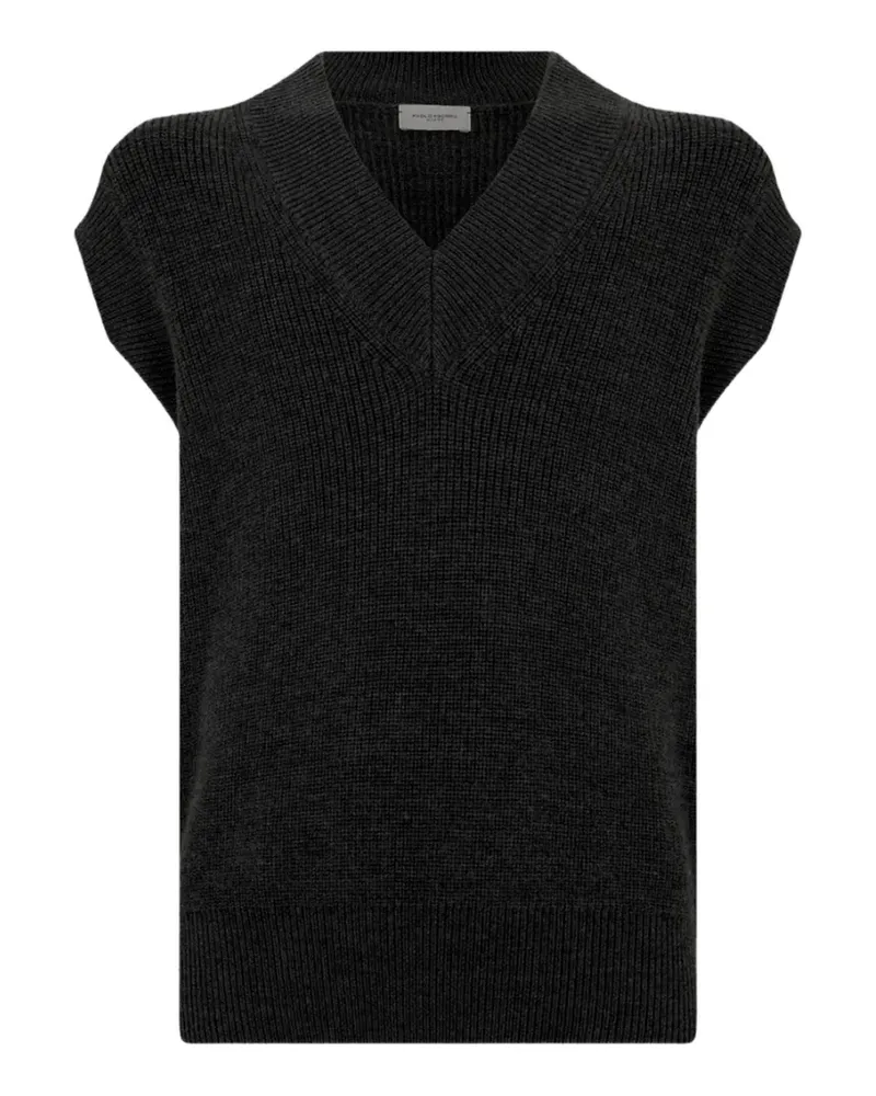 Paolo Pecora Milano over fit wool gilet - Schwarz Schwarz