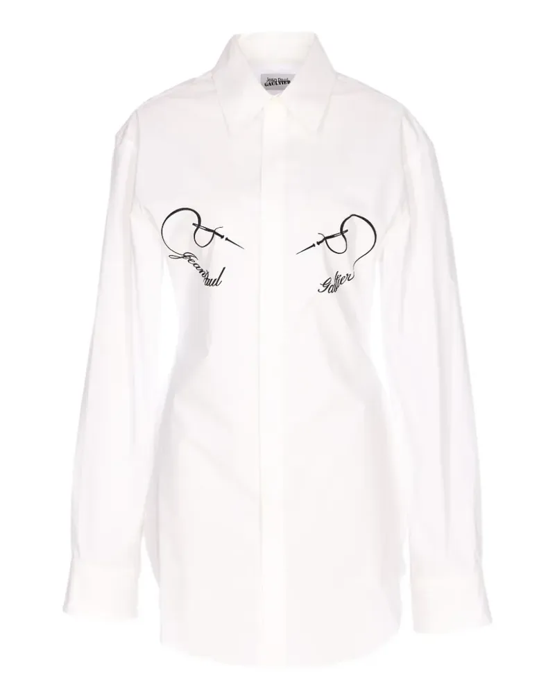 Jean Paul Gaultier embroidery button shirt - Weiß Weiß