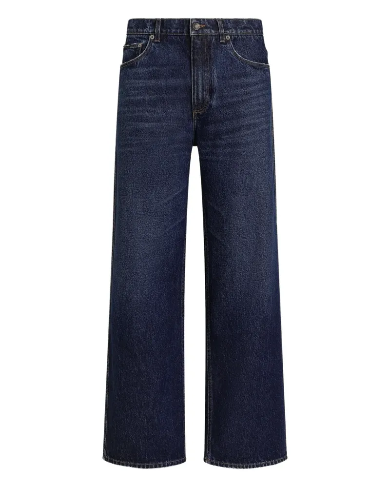 Dolce & Gabbana Five-Pocket-Jeans mit Logo-Schild - Blau Blau