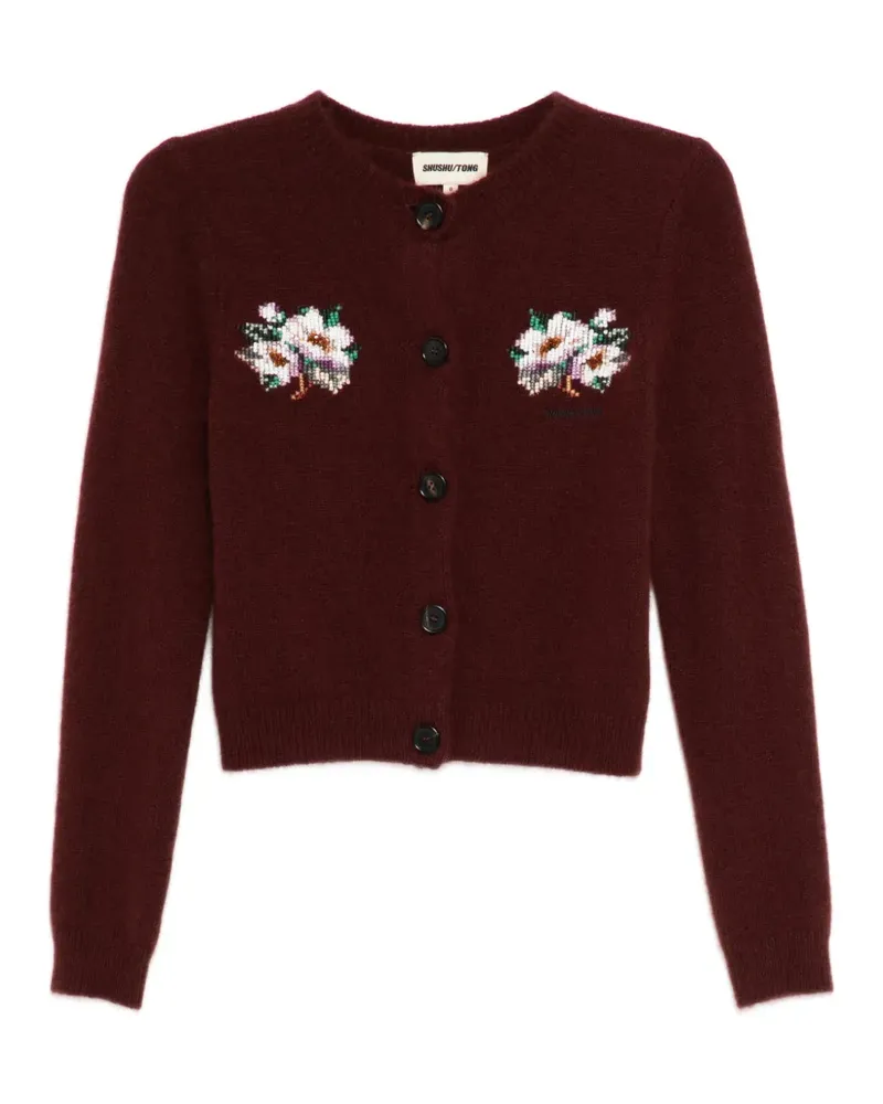 SHUSHU/TONG Cardigan mit Perlen - Rot Rot