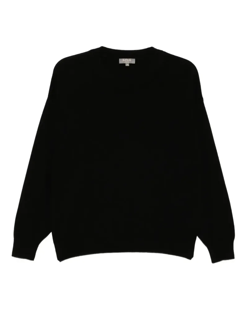 N.Peal Pullover im Oversized-Look - Schwarz Schwarz
