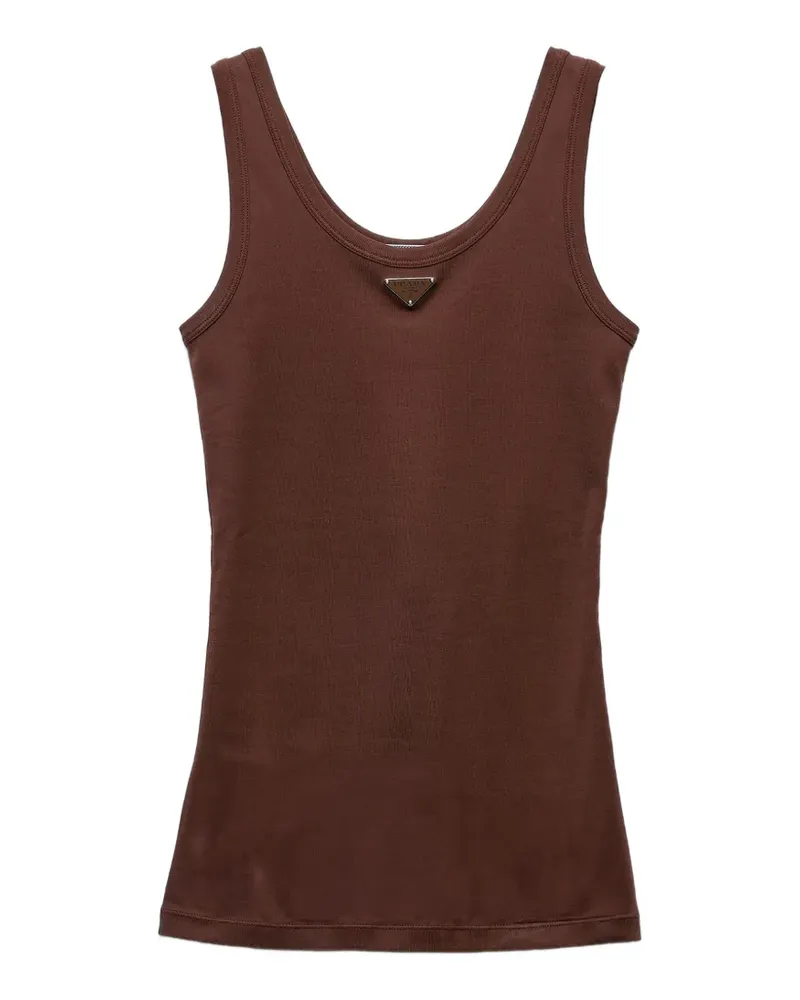 Prada Trägershirt aus geripptem Strick - Braun Braun