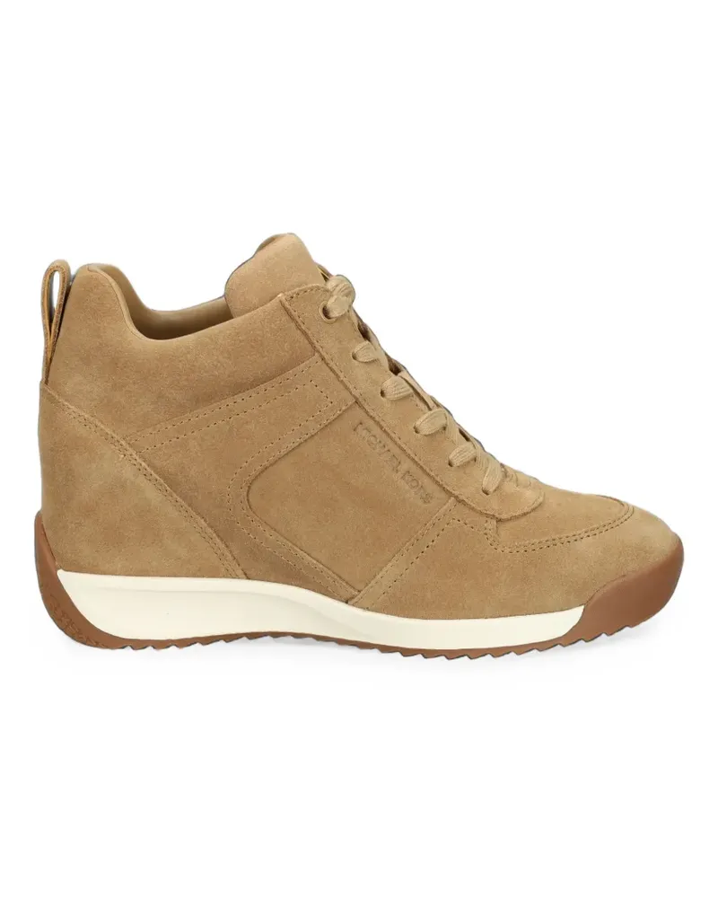 Michael Kors Nikko S2 suede wedge trainer - Nude Nude