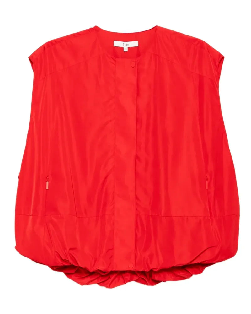 tibi Top mit Ballonsaum - Rot Rot