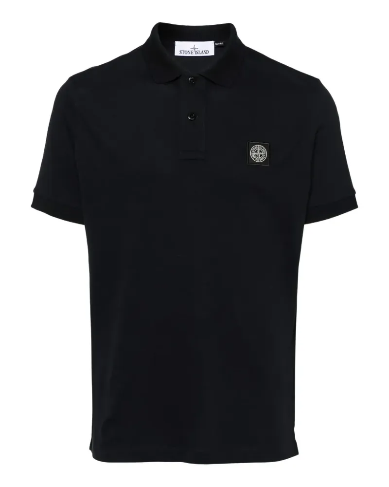 Stone Island logo-patch polo shirt - Blau Blau