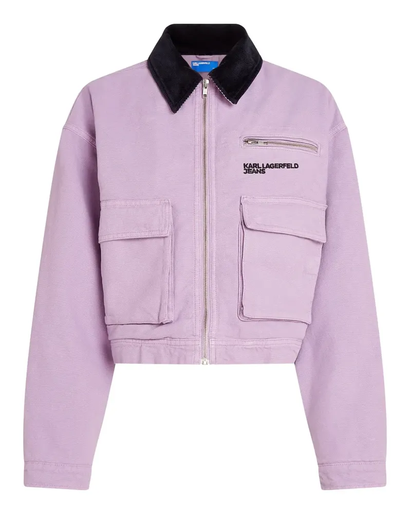 Karl Lagerfeld Workwear-Jacke mit aufgesetzten Taschen - Violett Violett