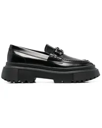 Hogan Plateau-Loafer mit Logo Schwarz