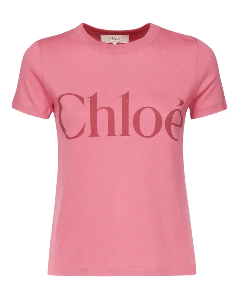 Chloé T-Shirt mit Logo-Print - Rosa Rosa