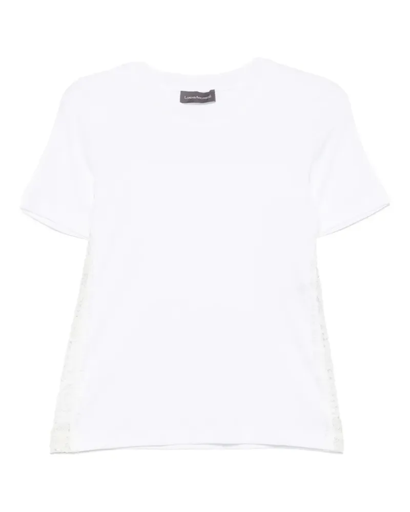 Lorena Antoniazzi T-Shirt mit Spitzenbesatz - Weiß Weiß